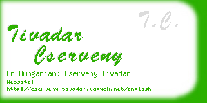 tivadar cserveny business card